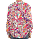 Pastel Bohemian Floral Pattern Print Long Sleeve Baseball Jersey