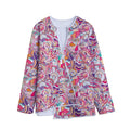 Pastel Bohemian Floral Pattern Print Long Sleeve Short Coat