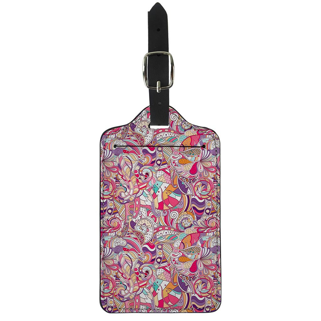Pastel Bohemian Floral Pattern Print Luggage Tag