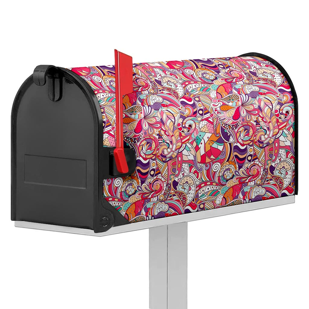 Pastel Bohemian Floral Pattern Print Mailbox Cover