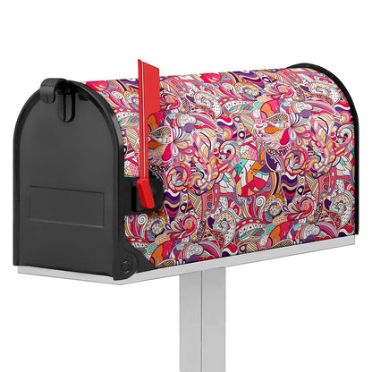 Pastel Bohemian Floral Pattern Print Mailbox Cover