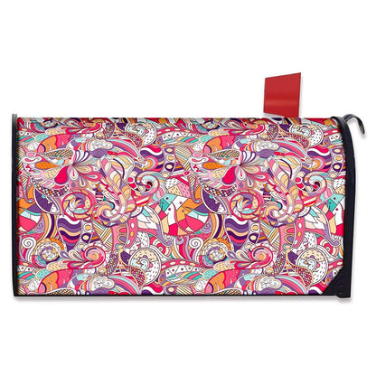 Pastel Bohemian Floral Pattern Print Mailbox Cover