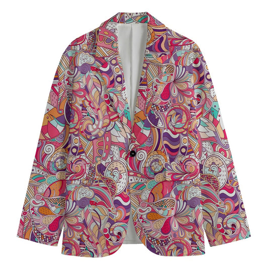 Pastel Bohemian Floral Pattern Print Men's Blazer