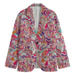 Pastel Bohemian Floral Pattern Print Men's Blazer