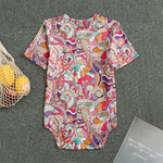 Pastel Bohemian Floral Pattern Print Men's Bodysuit