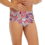 Pastel Bohemian Floral Pattern Print Men's Briefs