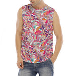 Pastel Bohemian Floral Pattern Print Men's Fitness Tank Top