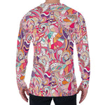 Pastel Bohemian Floral Pattern Print Men's Long Sleeve T-Shirt