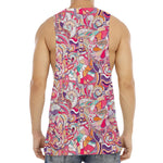 Pastel Bohemian Floral Pattern Print Men's Muscle Tank Top