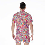 Pastel Bohemian Floral Pattern Print Men's Rompers