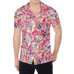 Pastel Bohemian Floral Pattern Print Men's Shirt