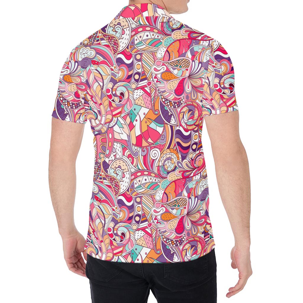Pastel Bohemian Floral Pattern Print Men's Shirt