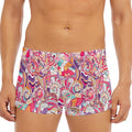 Pastel Bohemian Floral Pattern Print Men's Short Boxer Briefs