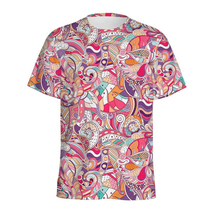 Pastel Bohemian Floral Pattern Print Men's Sports T-Shirt