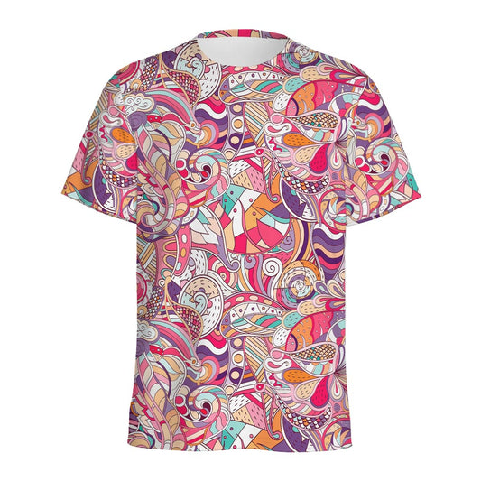 Pastel Bohemian Floral Pattern Print Men's Sports T-Shirt