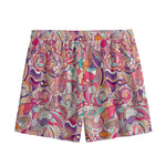 Pastel Bohemian Floral Pattern Print Mesh Shorts