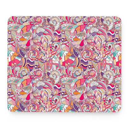 Pastel Bohemian Floral Pattern Print Mouse Pad