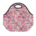 Pastel Bohemian Floral Pattern Print Neoprene Lunch Bag