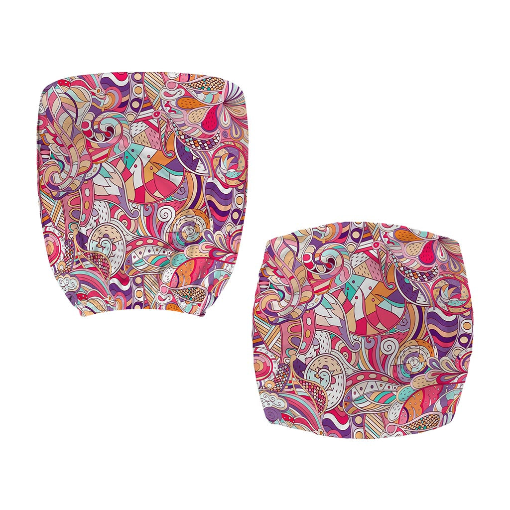 Pastel Bohemian Floral Pattern Print Office Chair Cover