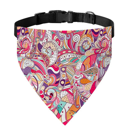 Pastel Bohemian Floral Pattern Print Over The Collar Dog Bandana