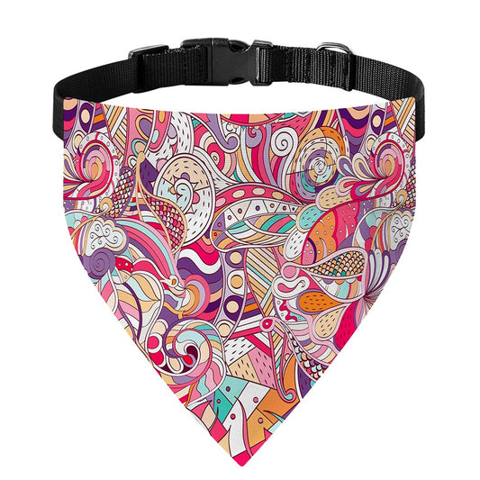 Pastel Bohemian Floral Pattern Print Over The Collar Dog Bandana