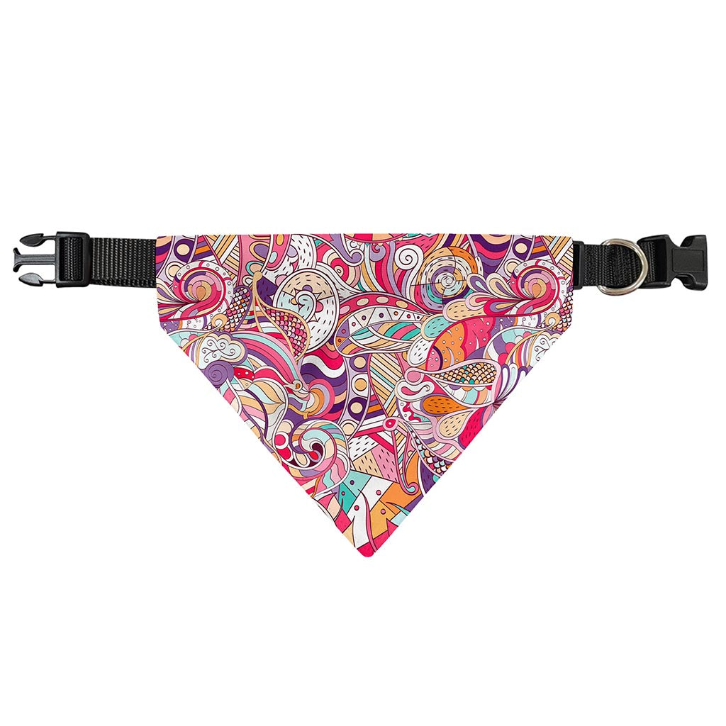 Pastel Bohemian Floral Pattern Print Over The Collar Dog Bandana