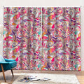 Pastel Bohemian Floral Pattern Print Pencil Pleat Curtains