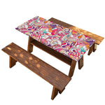 Pastel Bohemian Floral Pattern Print Picnic Table Cover