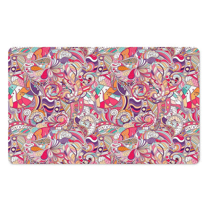Pastel Bohemian Floral Pattern Print Polyester Doormat