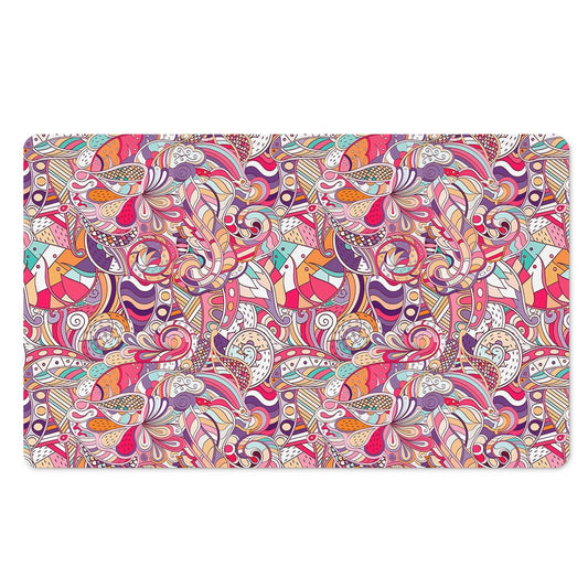 Pastel Bohemian Floral Pattern Print Polyester Doormat