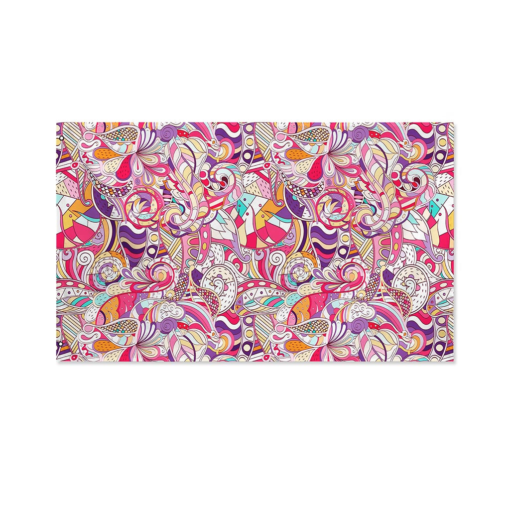 Pastel Bohemian Floral Pattern Print Polyester Flag