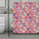 Pastel Bohemian Floral Pattern Print Polyester Shower Curtain