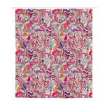 Pastel Bohemian Floral Pattern Print Polyester Shower Curtain