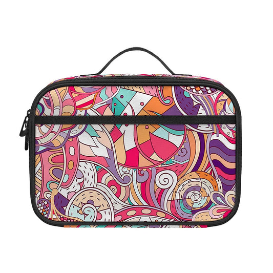 Pastel Bohemian Floral Pattern Print Portable Lunch Bag