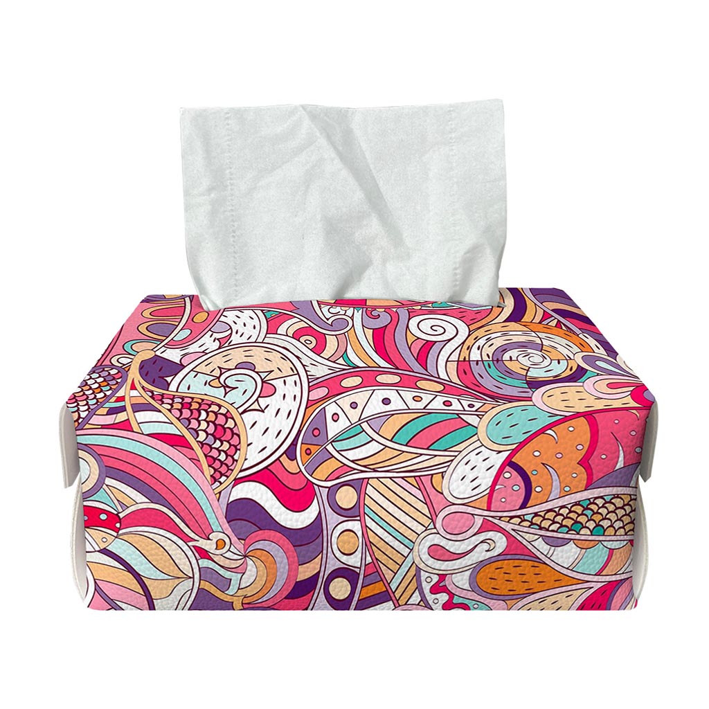 Pastel Bohemian Floral Pattern Print Rectangle Tissue Box Cover