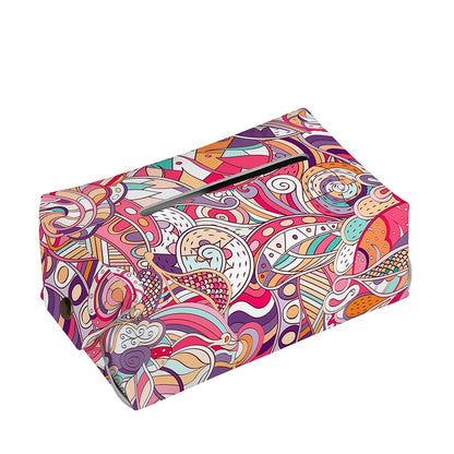 Pastel Bohemian Floral Pattern Print Rectangle Tissue Box Cover