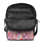Pastel Bohemian Floral Pattern Print Rectangular Crossbody Bag