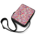 Pastel Bohemian Floral Pattern Print Rectangular Crossbody Bag