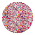 Pastel Bohemian Floral Pattern Print Round Blanket