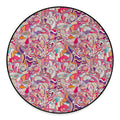 Pastel Bohemian Floral Pattern Print Round Floor Mat