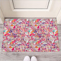 Pastel Bohemian Floral Pattern Print Rubber Doormat