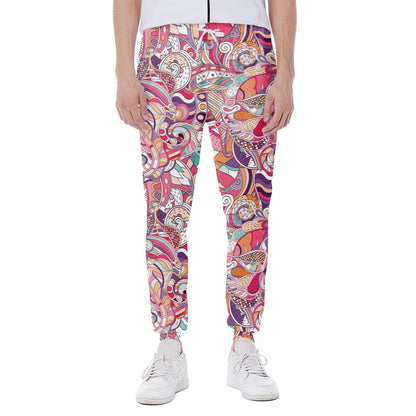 Pastel Bohemian Floral Pattern Print Scuba Joggers