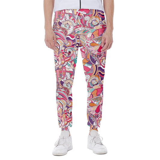 Pastel Bohemian Floral Pattern Print Scuba Joggers