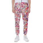 Pastel Bohemian Floral Pattern Print Scuba Joggers