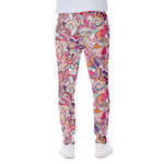 Pastel Bohemian Floral Pattern Print Scuba Joggers
