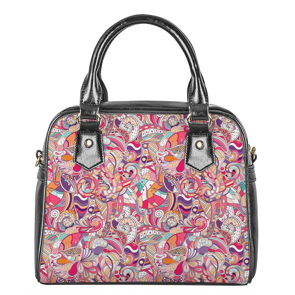 Pastel Bohemian Floral Pattern Print Shoulder Handbag