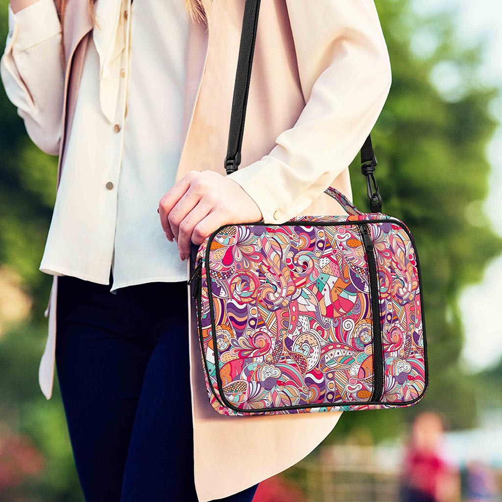 Pastel Bohemian Floral Pattern Print Shoulder Strap Bible Bag