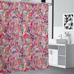 Pastel Bohemian Floral Pattern Print Shower Curtain