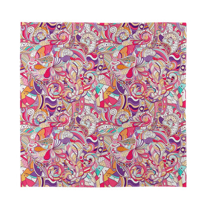 Pastel Bohemian Floral Pattern Print Silk Bandana