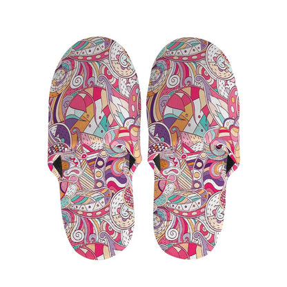 Pastel Bohemian Floral Pattern Print Slippers